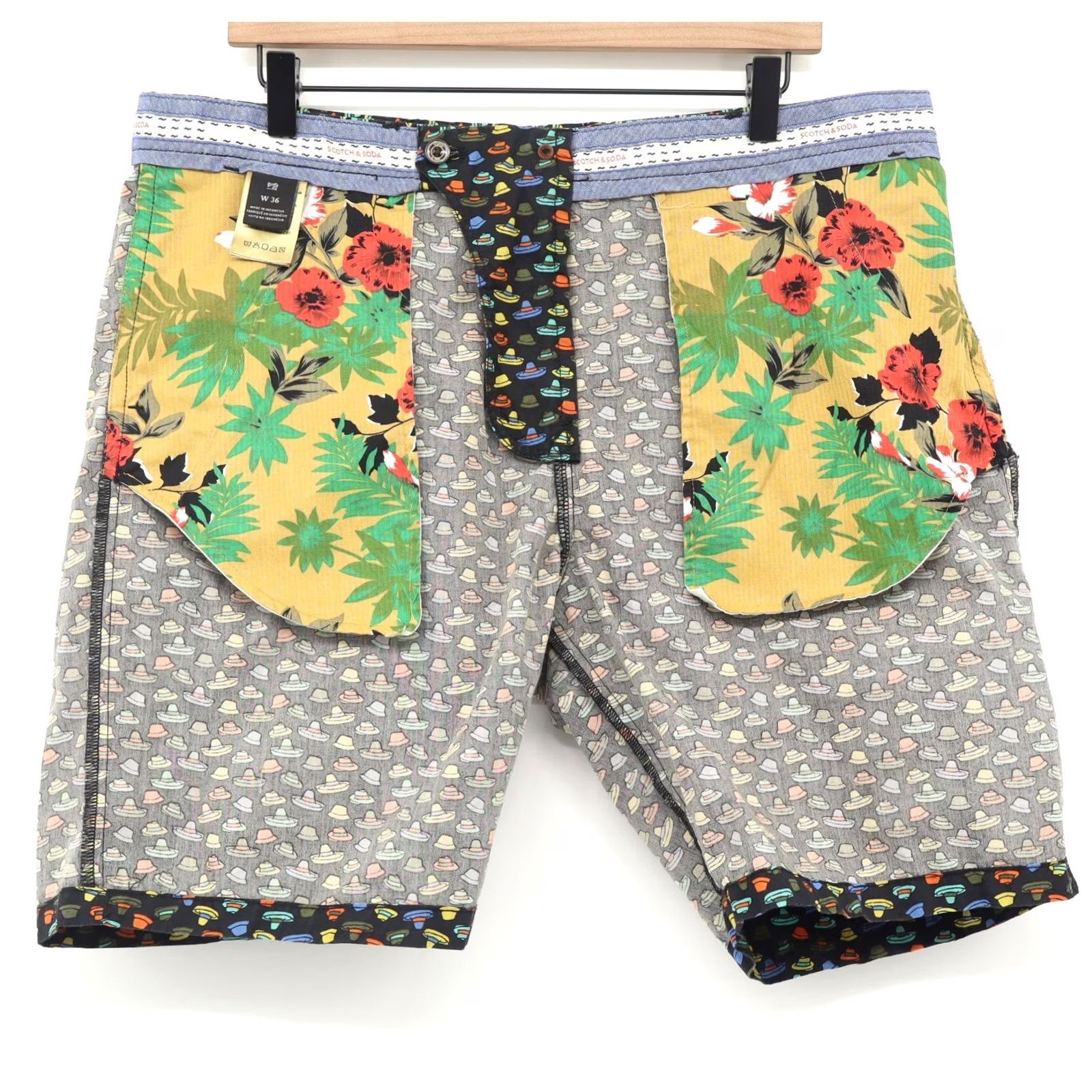 Scotch & Soda Scotch & Soda Men's Poolside Shorts Colorful Hats Print Sz 36 Size US 36 / EU 52 - 3 Thumbnail