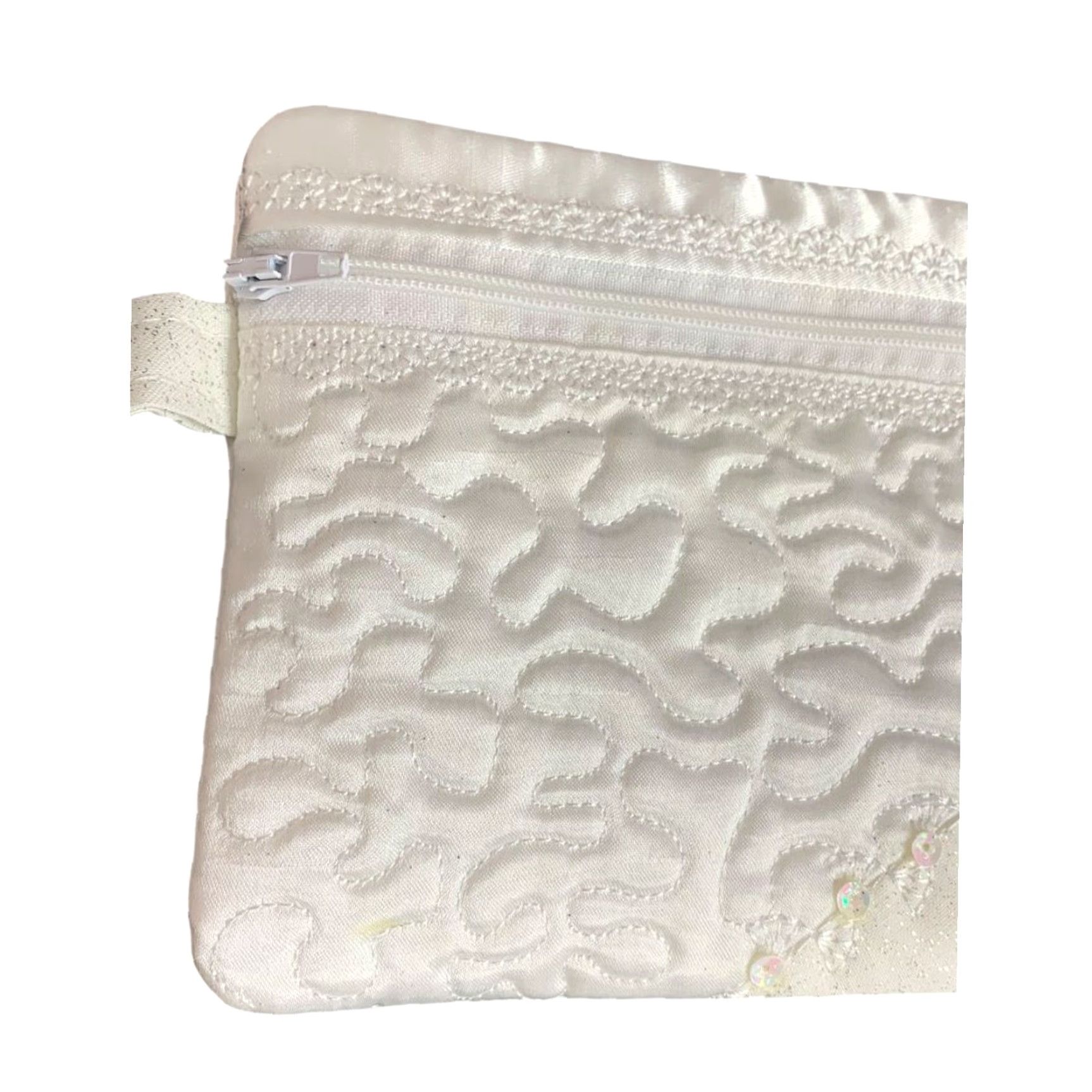Vintage Unbranded Wallet Women White Satin Bridal Wristlet Purse 7" x 4.75" New Size ONE SIZE - 8 Thumbnail