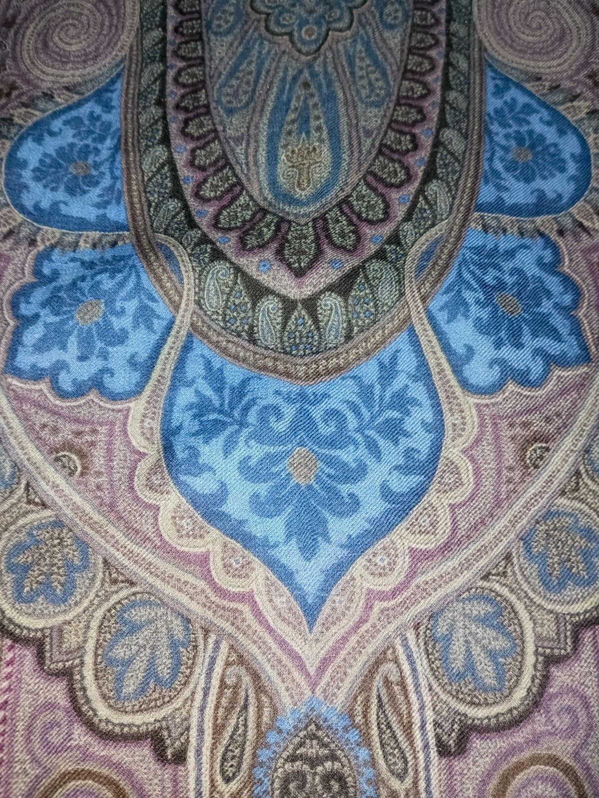 Etro ETRO MILANO ITALY Paisley Gray Vintage Silk Wool Scarf Shawl Size ONE SIZE - 7 Thumbnail