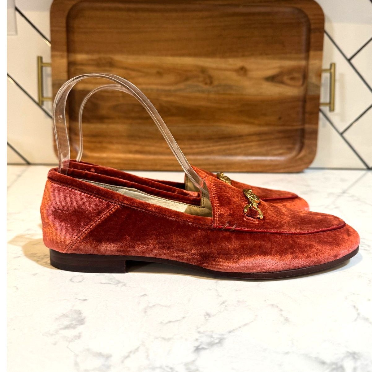 Sam Edelman Sam Edelman Loraine bit loafers velvet Canyon Orange sz 6.5 Size US 6.5 / IT 36.5 - 3 Thumbnail