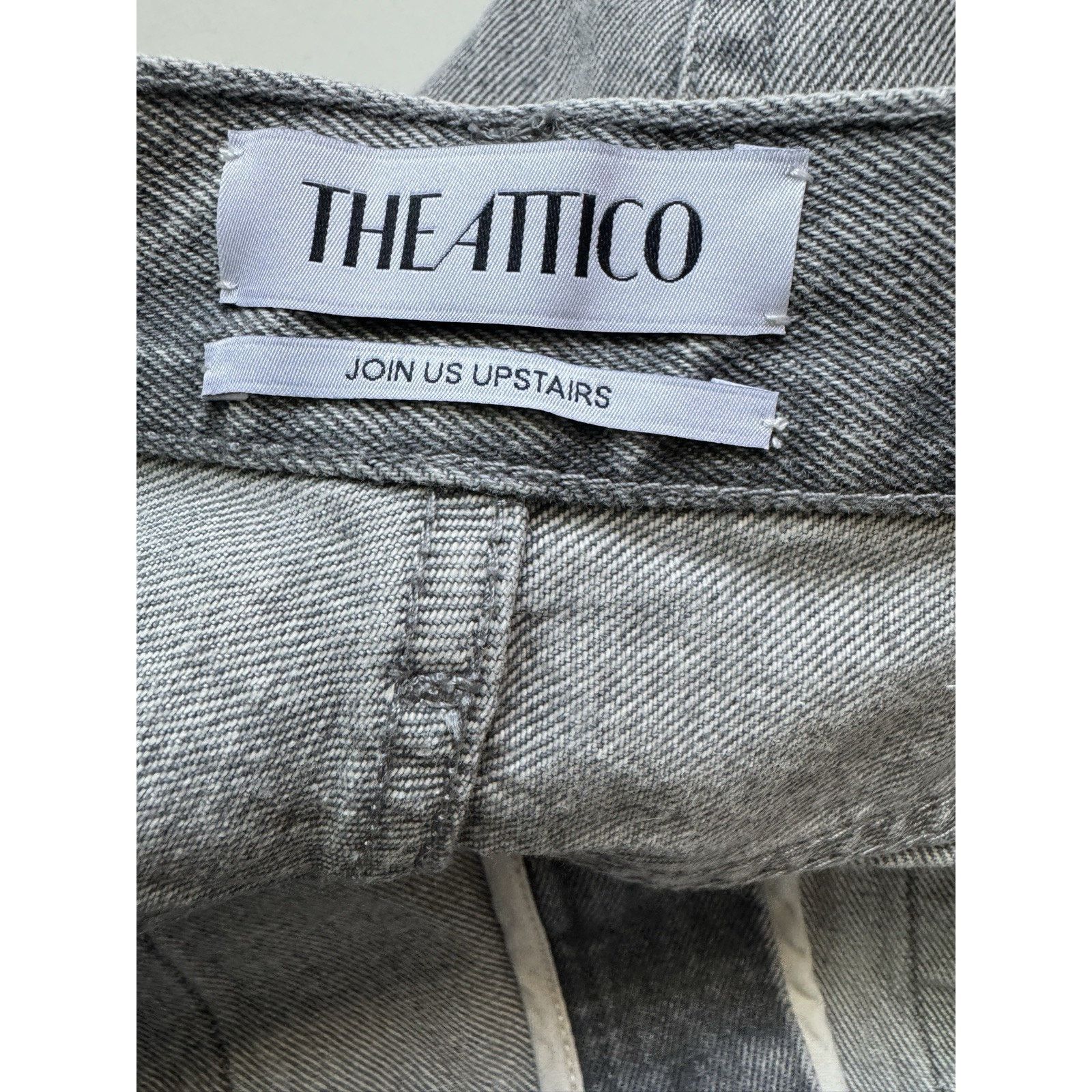 The Attico The Effie Long Grey Wide Leg Baloon Jeans