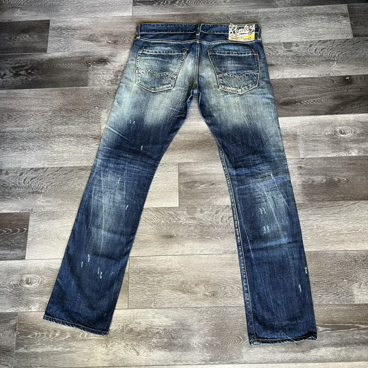 Vintage Replay Waitom Washed Straight Fit Denim Jeans 36x34