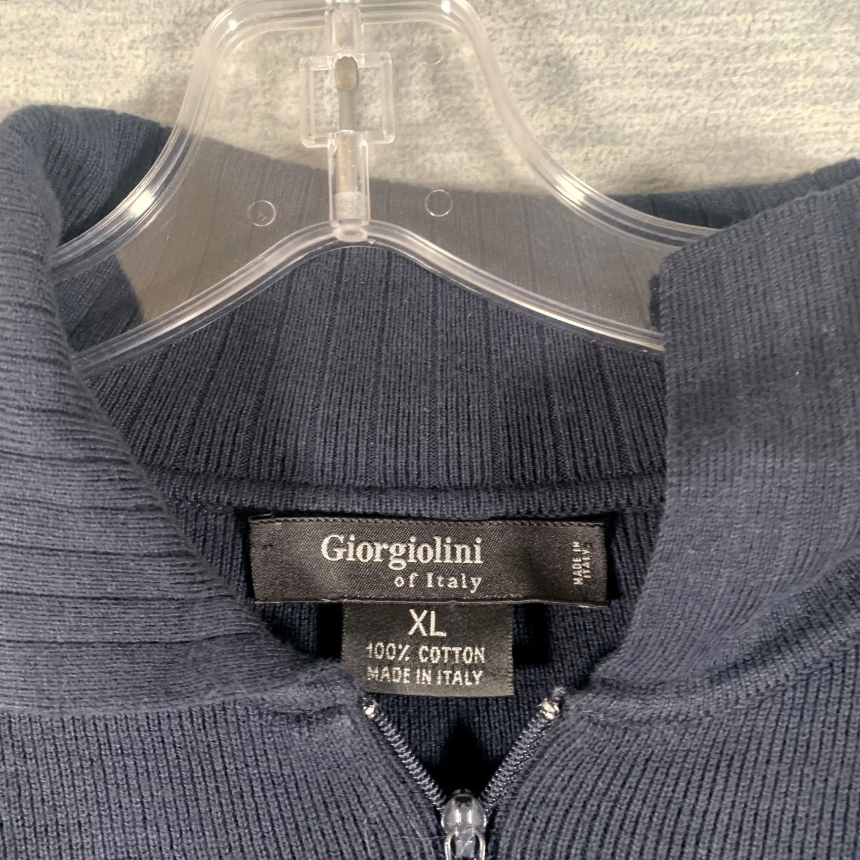 Vintage Giorgiolini Sweater XL Blue 1/4 Zip Mock Neck Knit Pullover Mens Italy Size US XL / EU 56 / 4 - 4 Thumbnail