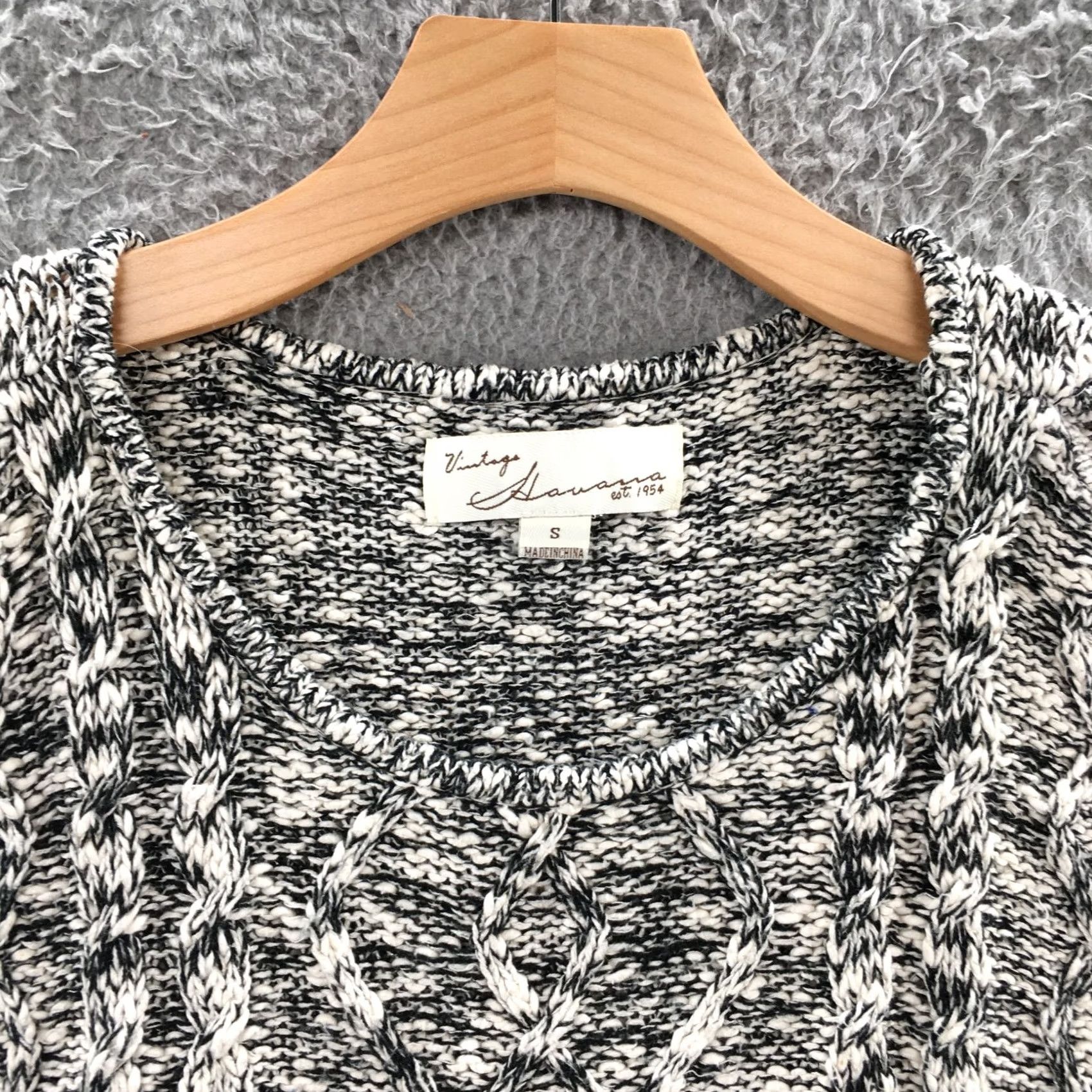 Vintage Havana Vintage Havana Sweater Womens S Black White Cold Shoulder Long Sleeve Knitted Size S / US 4 / IT 40 - 4 Thumbnail