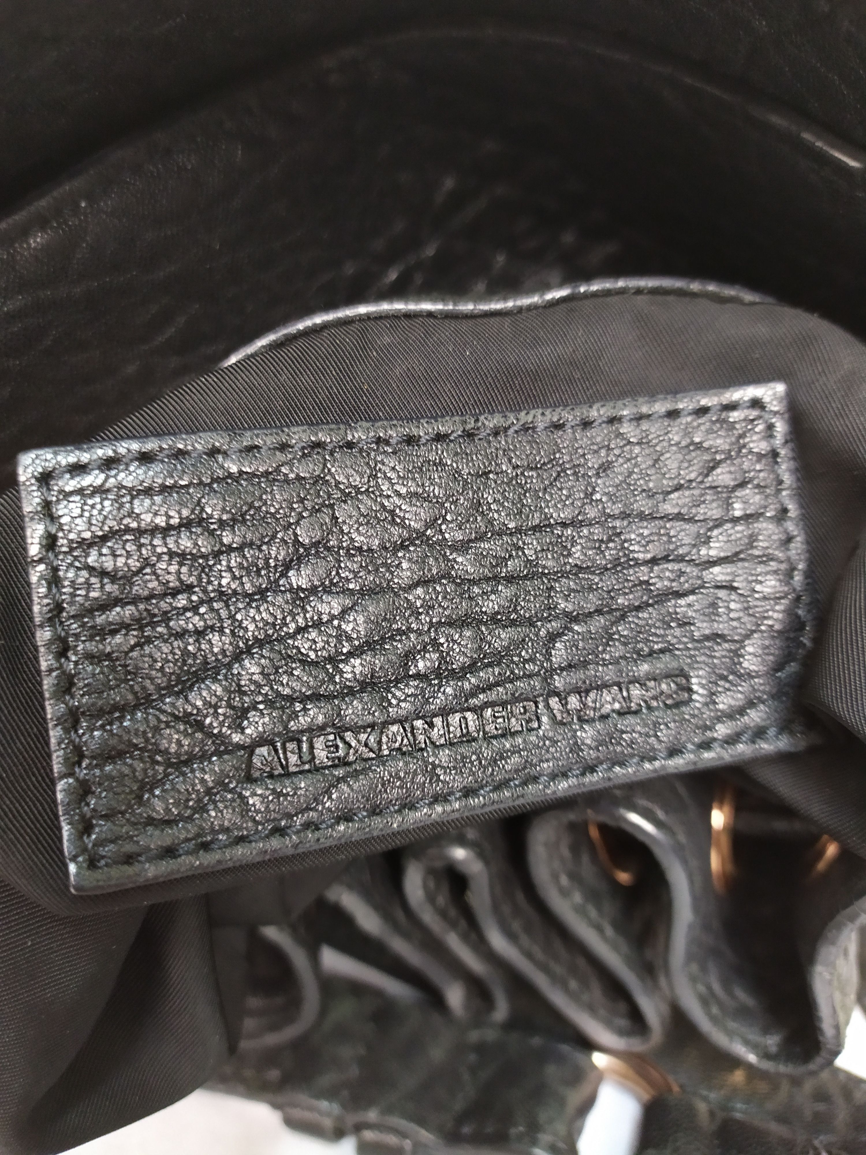 Alexander Wang × Genuine Leather Alexander Wang Diego Black Pebbled Leather Bucket Bag Size ONE SIZE - 11 Thumbnail