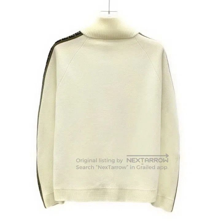 Fendi Fendi Beige Side Logo Wool Zip Knit Coat. Size US L / EU 52-54 / 3 - 2 Thumbnail