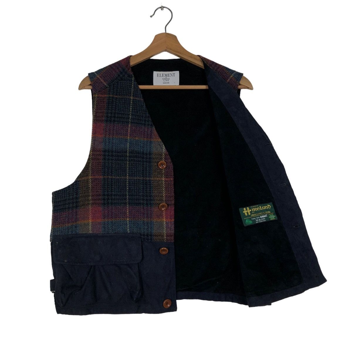 Japanese Brand 🔥Vintage Wool Waist Coats Tartan Design Woven in Ireland Size US L / EU 52-54 / 3 - 11 Thumbnail