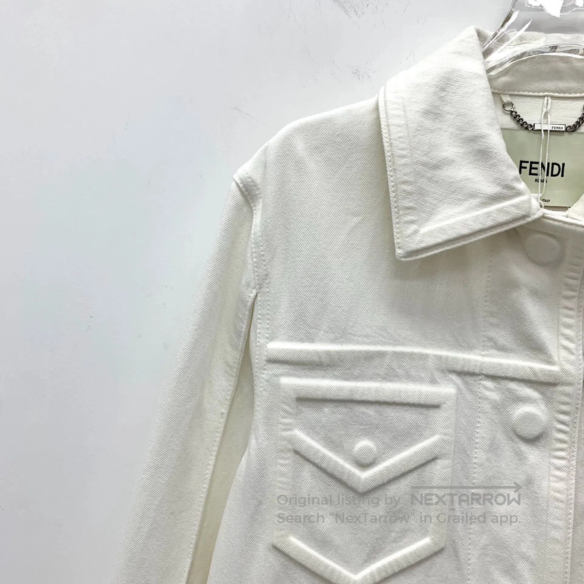 Fendi fendi white pocket embossed cotton jacket. Size US XS / EU 42 / 0 - 3 Thumbnail