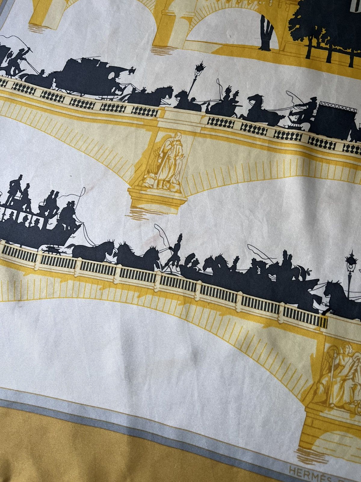 Hermes Hermes ''Le Ponts de Paris'' silk scarf yellow rare Size ONE SIZE - 4 Thumbnail
