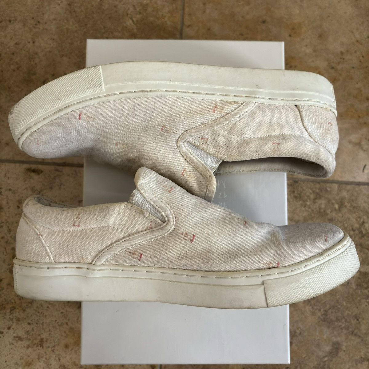 Undercover 2000s middle finger pattern canvas slip on sneakers Japan Size US 7.5 / IT 37.5 - 5 Thumbnail