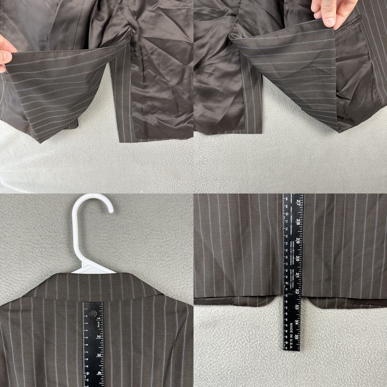 Canali Canali Blazer Wool Stripe Brown 42L Single-Breasted Notch Lapel Men Regular EUC XS? Size 42R - 10 Thumbnail