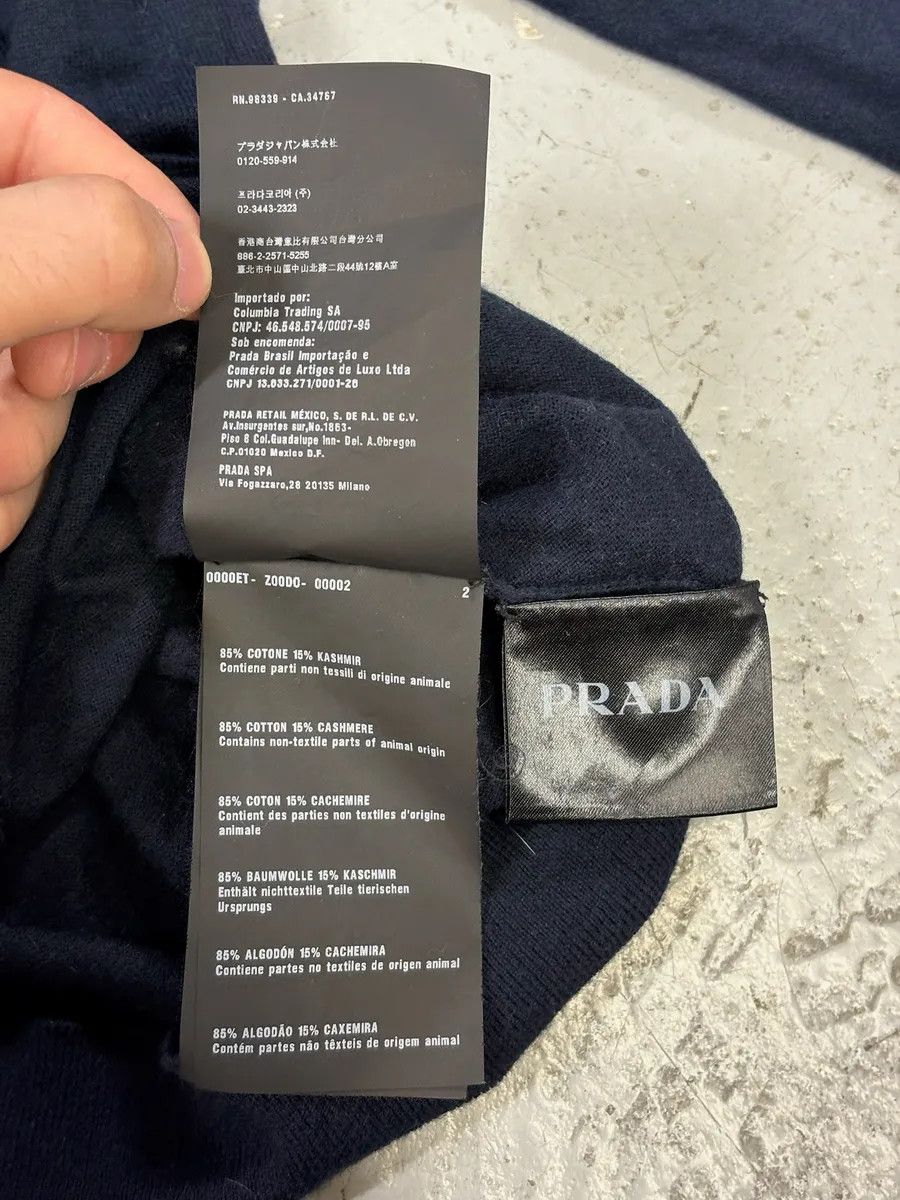 Designer × Prada × Vintage Prada Navy Minimalist Cardigan Sweater Size US S / EU 44-46 / 1 - 5 Thumbnail