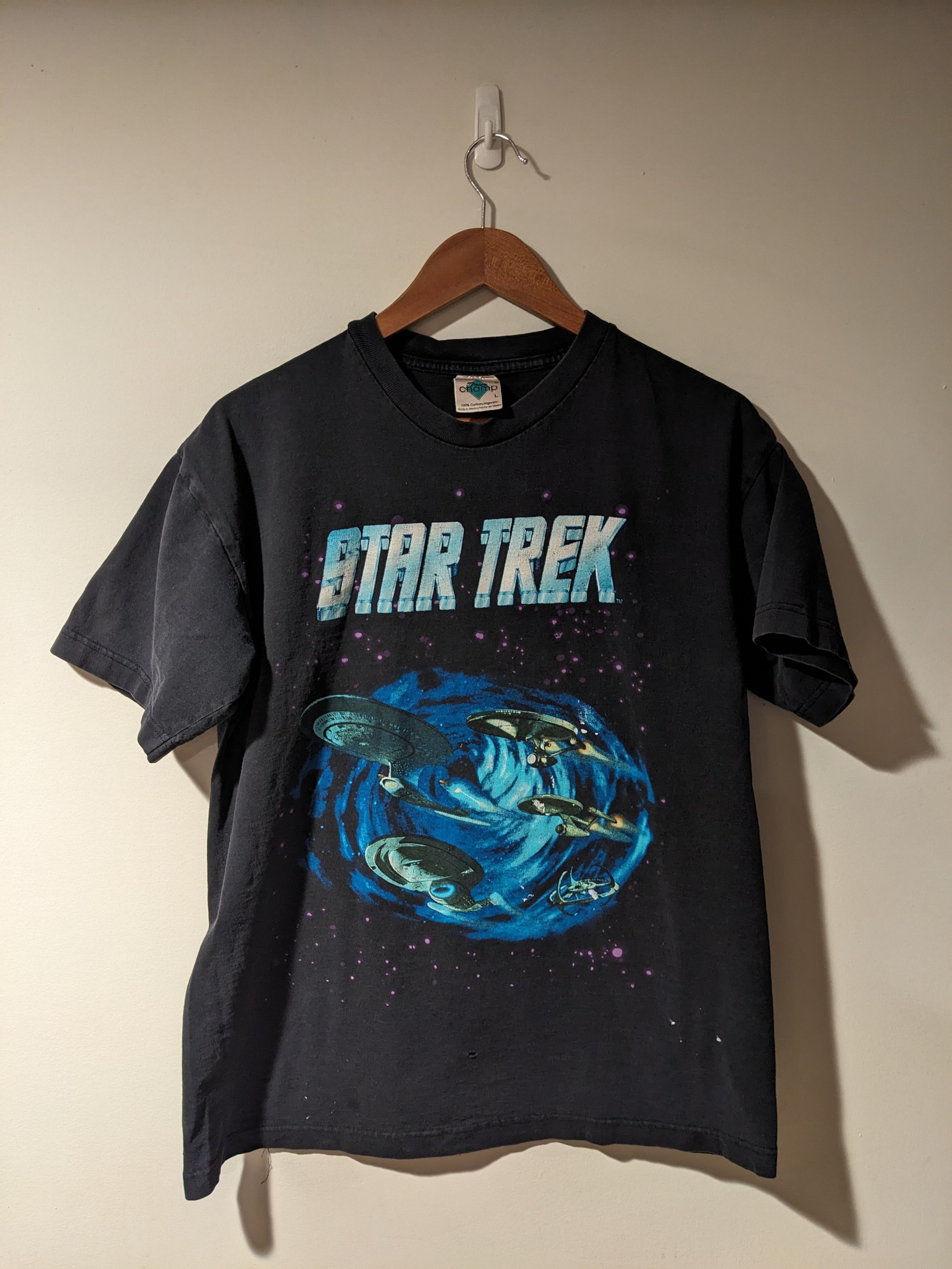 Vintage 1998 Star Trek Movie Promo Comic Black Large T-Shirt