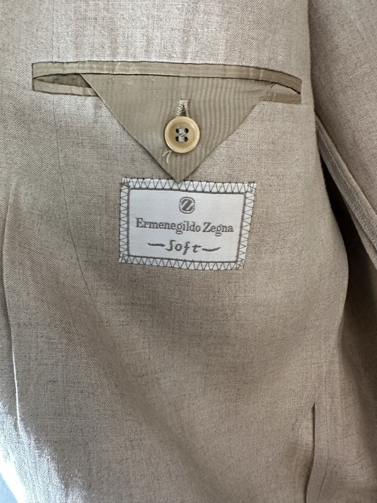 Ermenegildo Zegna 100% Linen Jacket, 48-extra T, DRYCLEANED, MINT Size 46L - 5 Thumbnail