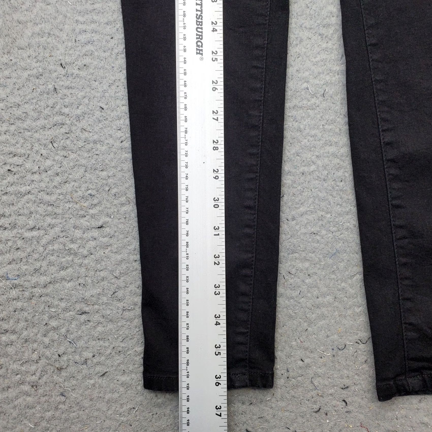 Vintage Wit & Wisdom Jeans Womens 00 Black Denim Stretch Americana Skinny Leg Streetwear Shirt Size 24" / US 00 / IT 34 - 3 Thumbnail