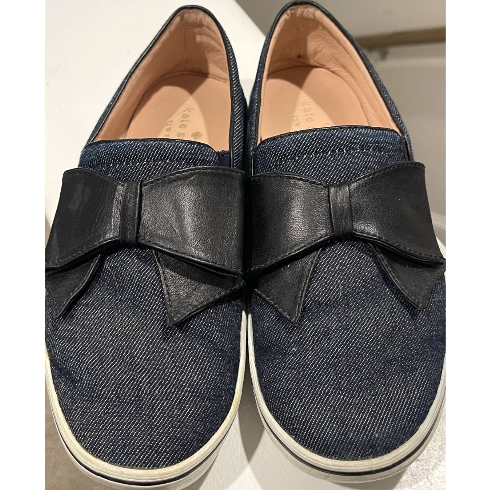 Denime Kate Spade New York Sneakers Delise Too Indigo Denim Black Nappa Bow Size 7B Size US 7 / IT 37 - 2 Thumbnail