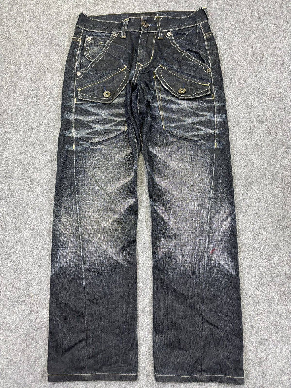 Japanese Brand 💥90s Style Fades💥Back Number Multipockets Denim K40 Size US 30 / EU 46 - 16 Thumbnail