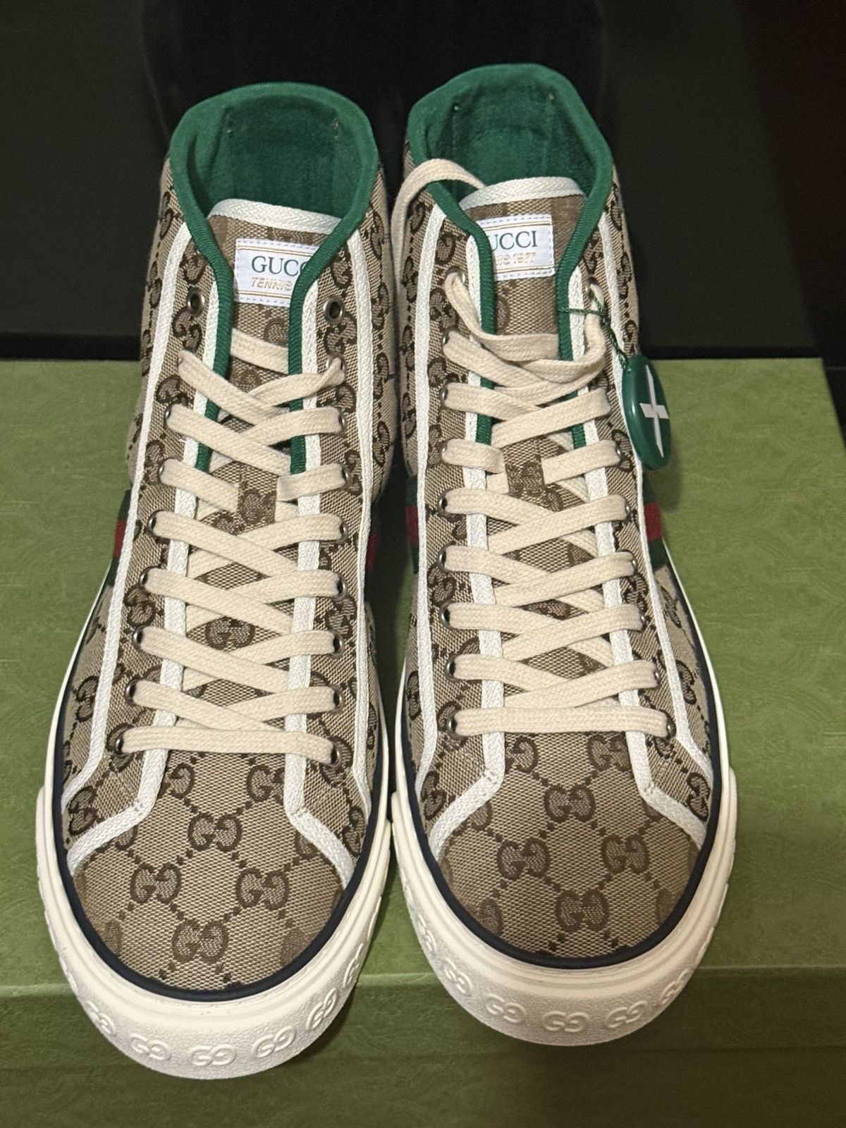 Gucci GUCCI BEIGE PRINT GG SNEAKERS-SIZE 10 - CANVAS HIGH TOP 🎁💎 Size US 10 / EU 43 - 10 Thumbnail