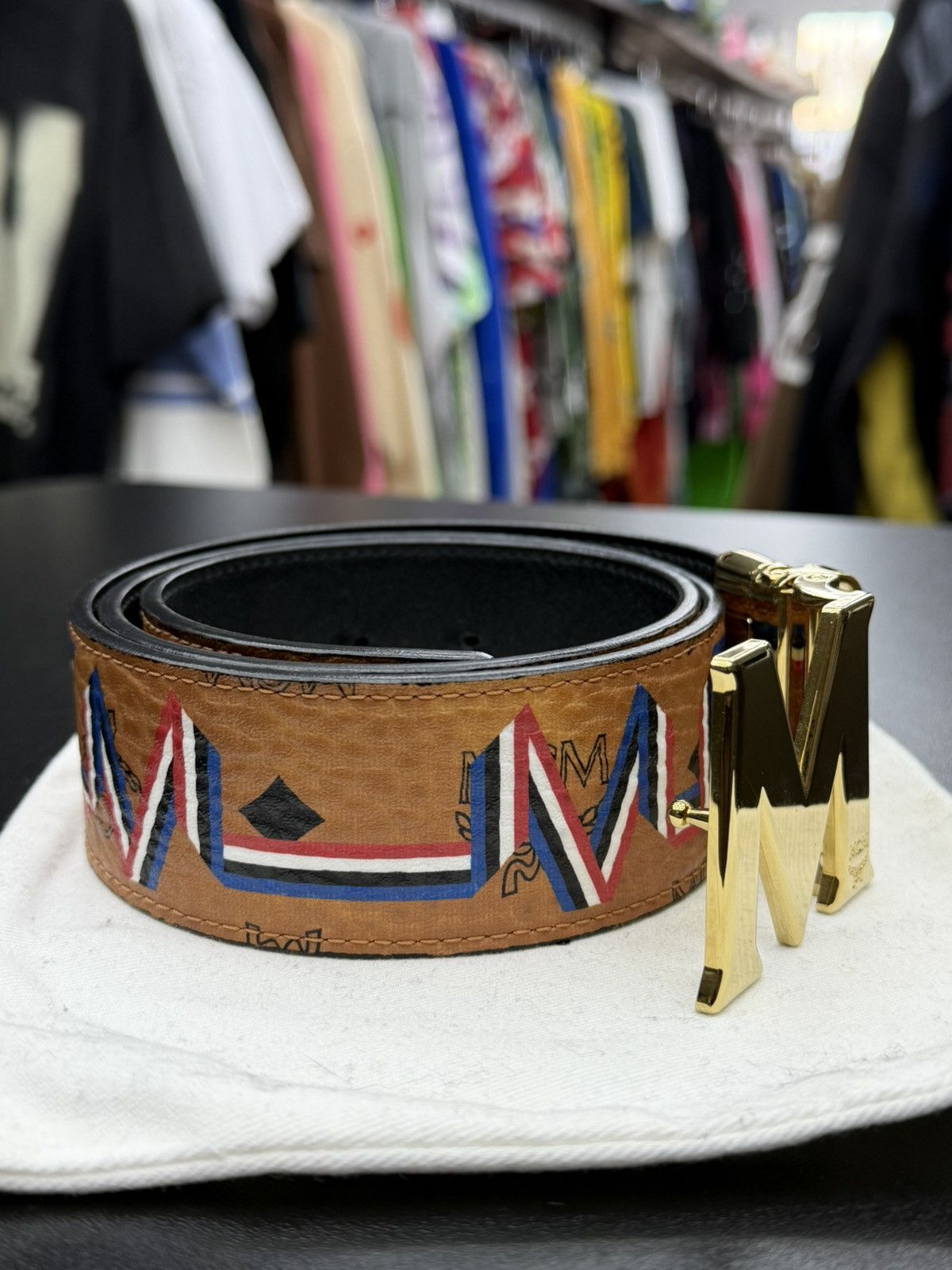 MCM Size 30 - MCM Visetos Artwork Belt Monogram Size 30 - 4 Thumbnail