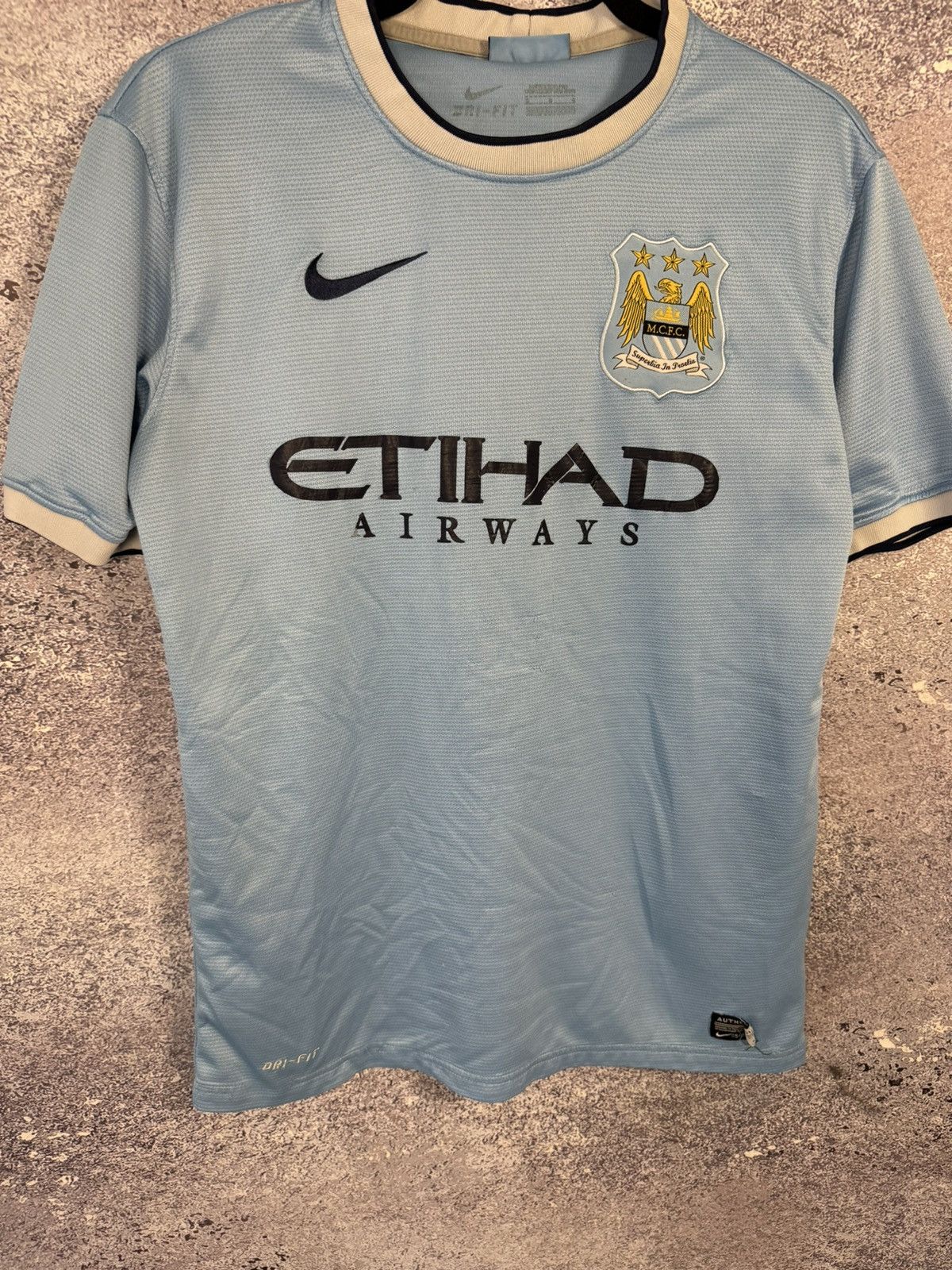 Nike × Vintage KUN AGUERO Vintage Manchester City 2013/14 Nike Jersey Size US S / EU 44-46 / 1 - 5 Thumbnail