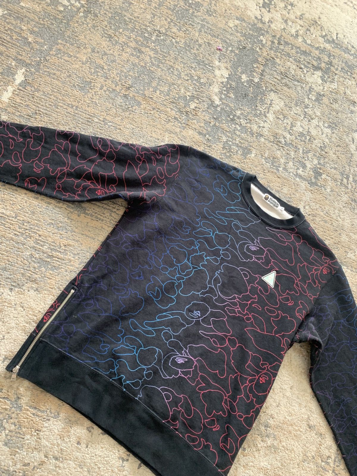 Bape Neon Pencil Camo Crewneck Size US XL / EU 56 / 4 - 1 Thumbnail