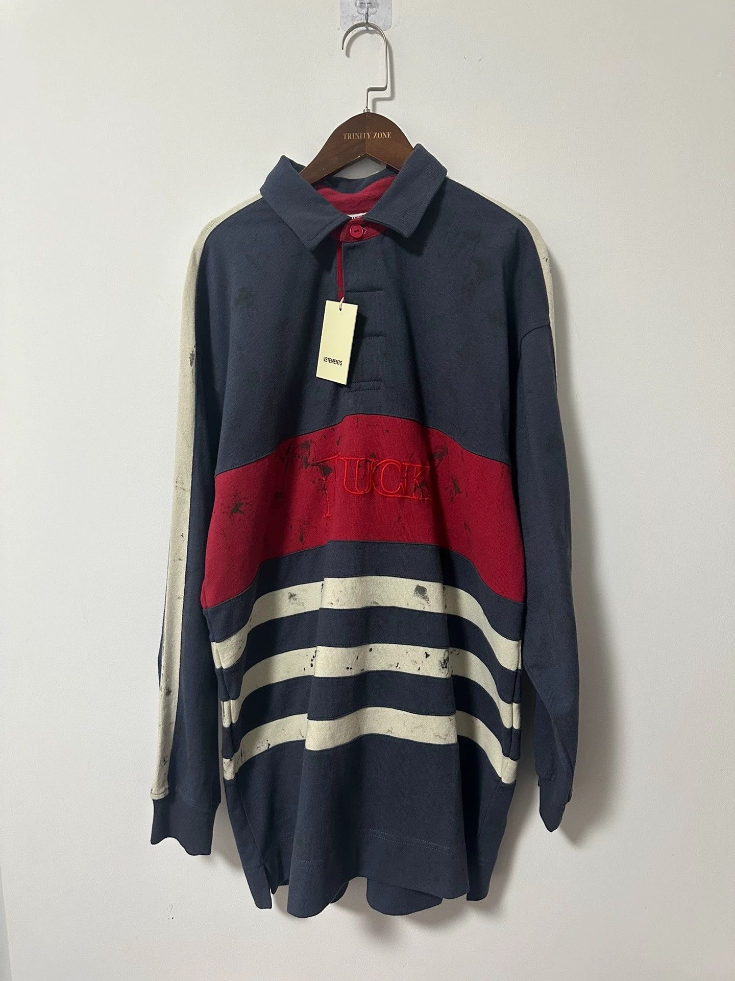 Vetements Vetements 18FW Distressed Spliced Polo - dmc Size US S / EU 44-46 / 1 - 1 Thumbnail