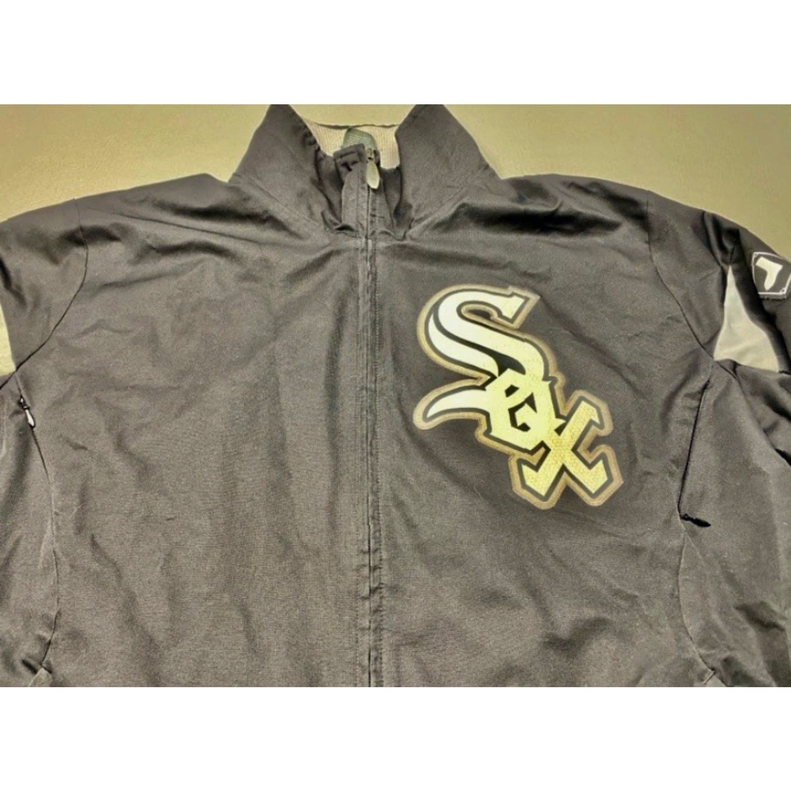 MLB Majestic Chicago White Sox Full Zip Jacket Large MLB Black Therma Base Dugout Jacket Size US L / EU 52-54 / 3 - 5 Thumbnail