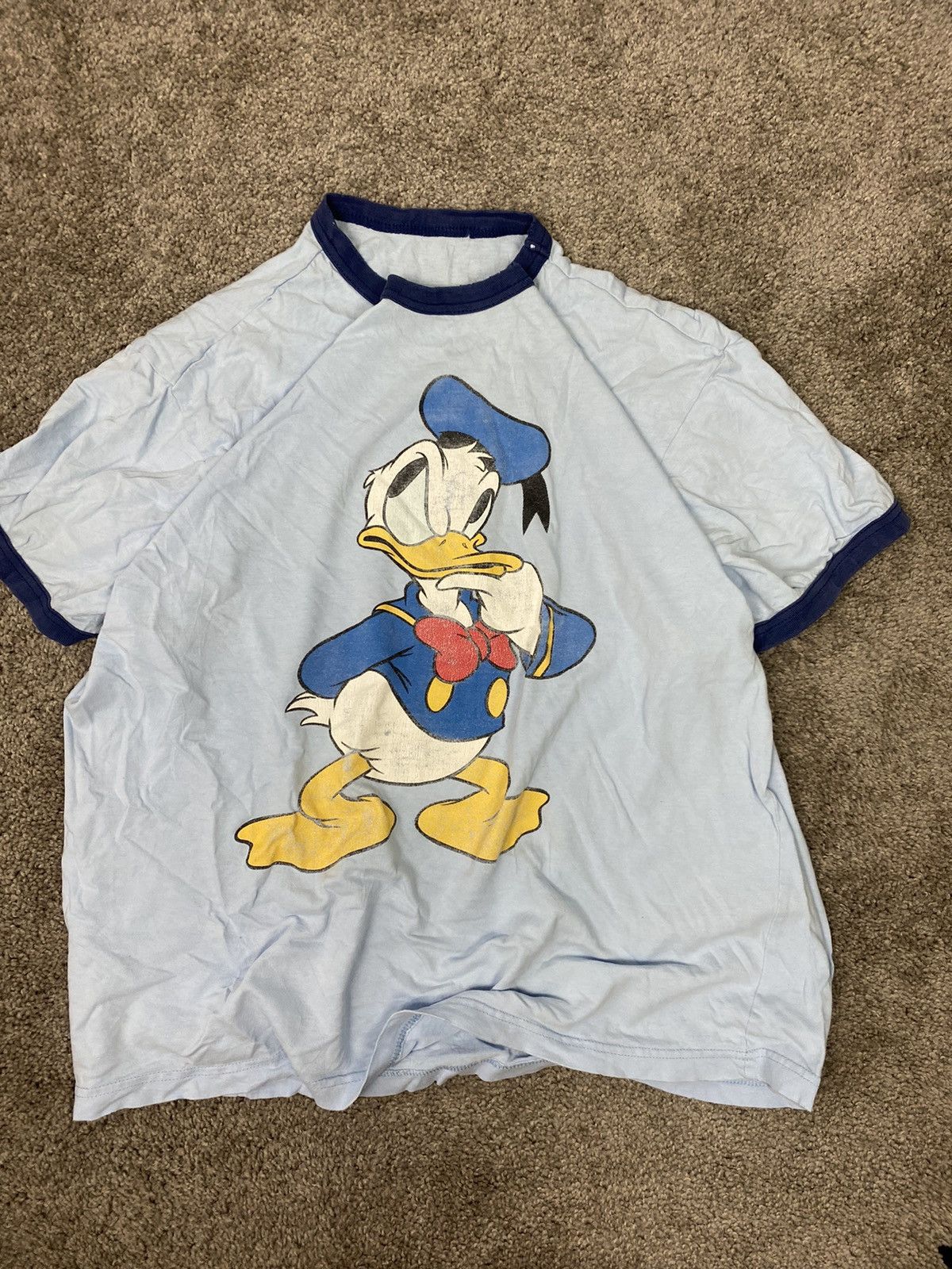 T-shirt Monnalisa Donald Duck - Bleu Et Blanc - Taille 152 (environ 12 Ans) - Occasion Très Bon état