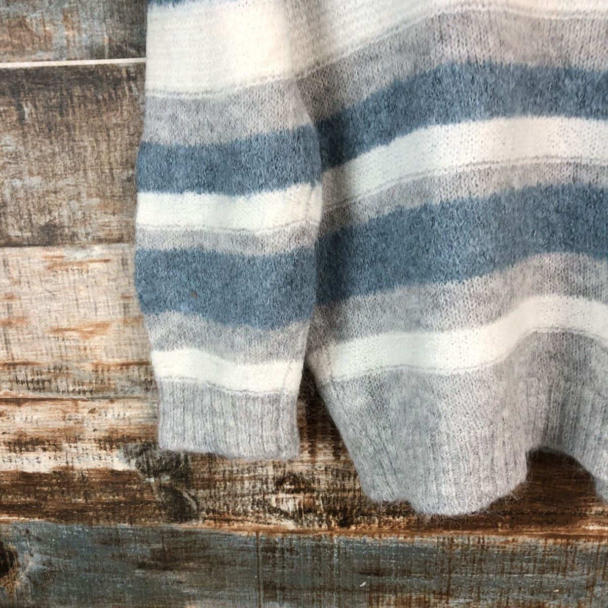 Vintage Closshi Stripe Grey vintage Knitwear #A2187 Size M / US 6-8 / IT 42-44 - 15 Thumbnail
