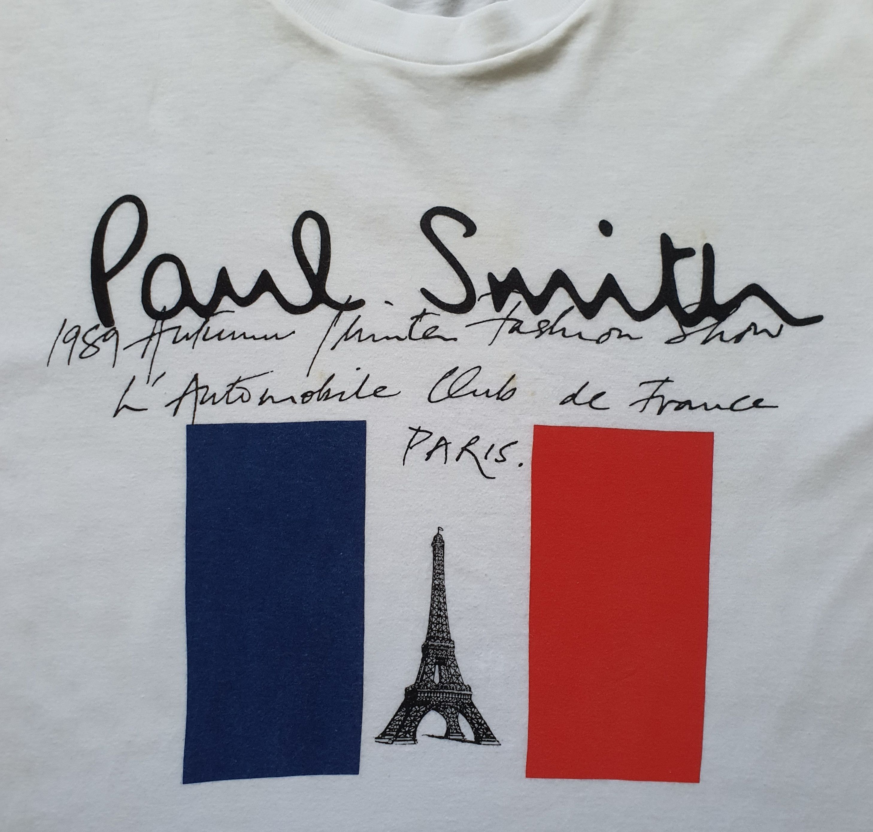 Paul Smith × Vintage 1989 Paul Smith Autumn/Winter Fashion Show France T shirt L Size US L / EU 52-54 / 3 - 3 Thumbnail