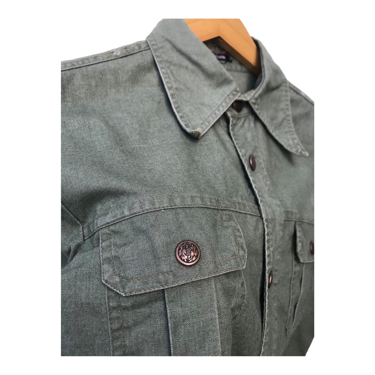 Japanese Brand Big Yank Military Style Snap Button Big Yank Workwear Shirt Size US S / EU 44-46 / 1 - 3 Thumbnail