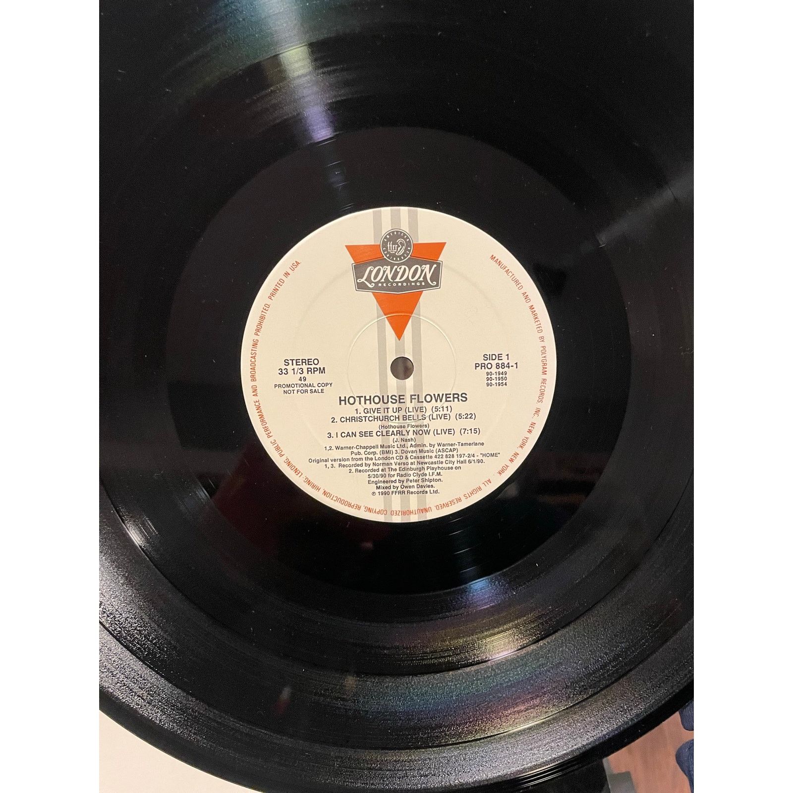 INTENTIONALLY BLANK Hothouse Flowers - Live 12" Promo vintage vinyl record rock Size ONE SIZE - 2 Thumbnail