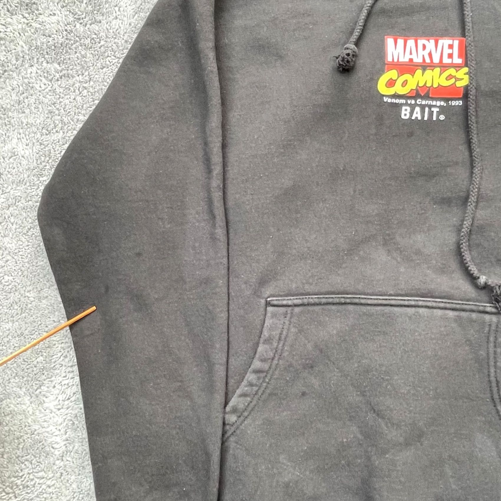 Vintage Marvel Hoodie Men XL Black Venom Carnage Comics Graphic Print Pullover Hooded Casual Sweatshirt Size US XL / EU 56 / 4 - 6 Thumbnail