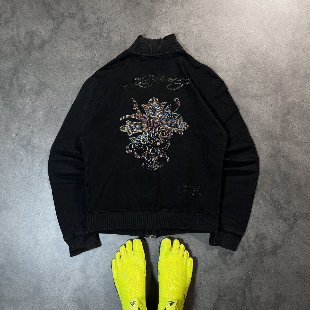 Ed Hardy Vintage Y2K Ed Hardy Cross Big Logo Zip Sweatshirt Drip Size US S / EU 44-46 / 1 - 1 Thumbnail