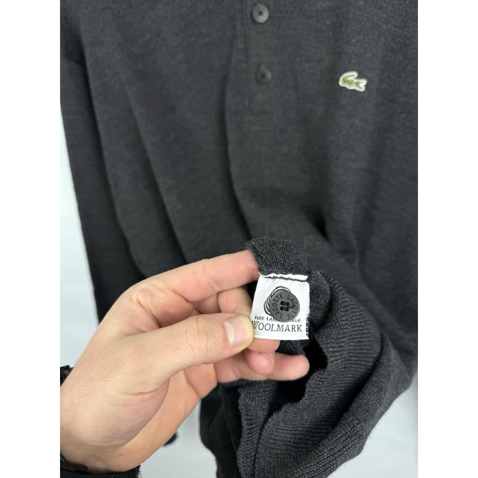 Lacoste VINTAGE 90s Lacoste Wool Sweater Made in France Y2K Retro Sweater XL Mens Gray Size US XL / EU 56 / 4 - 6 Thumbnail