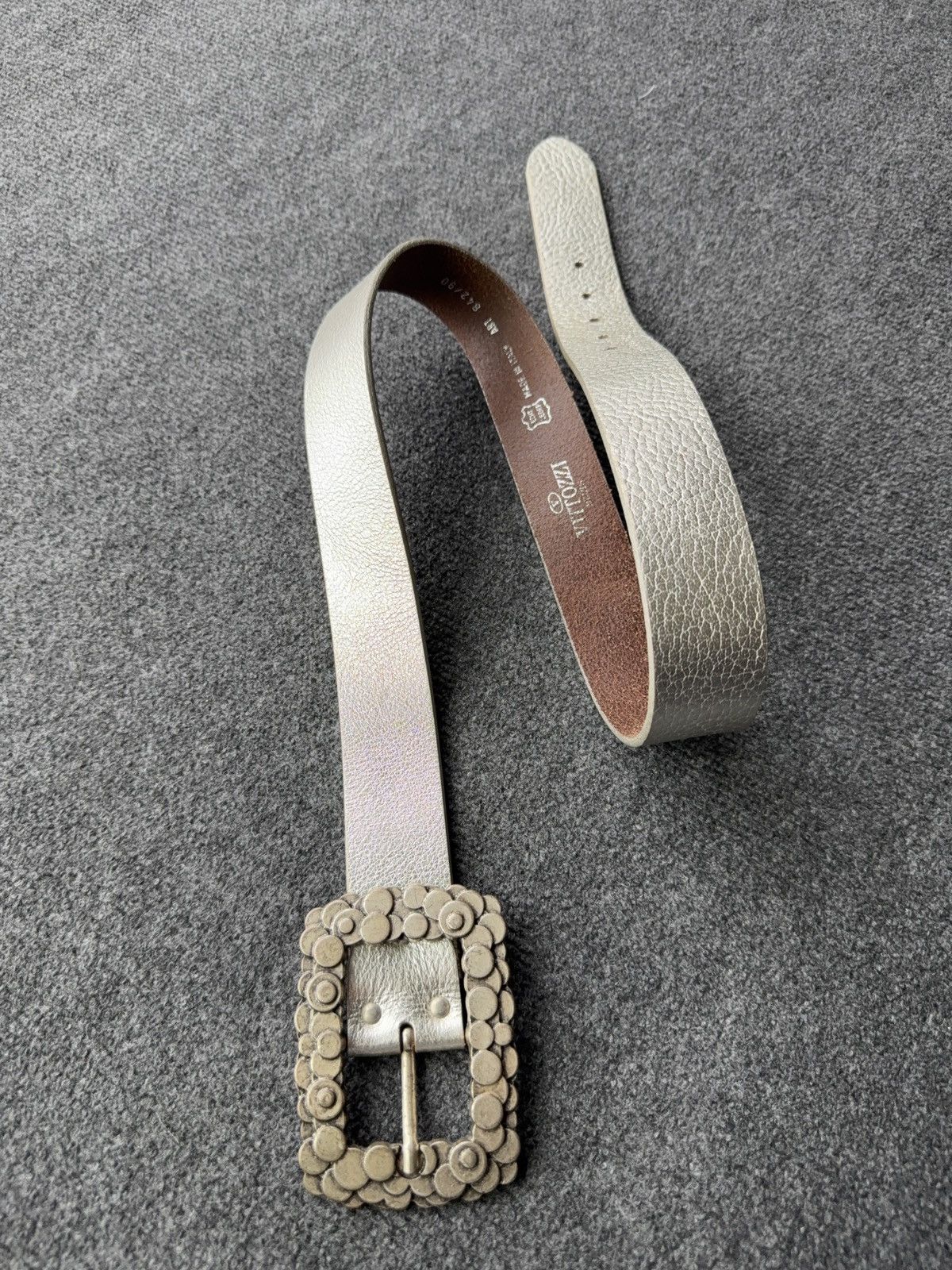 Japanese Brand Vintage Italian Vittozzi Leather Belt Boho Western Buckle Size ONE SIZE - 2 Thumbnail