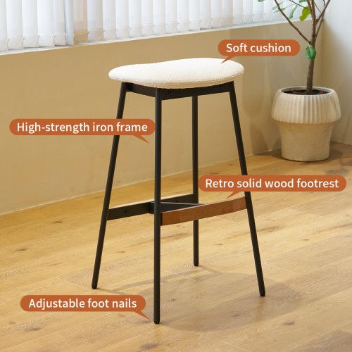 Designer × Homemade Modern Set of 2 Bar Stools Comfortable & Stylish Counter Hei Size US L / EU 52-54 / 3 - 7 Thumbnail