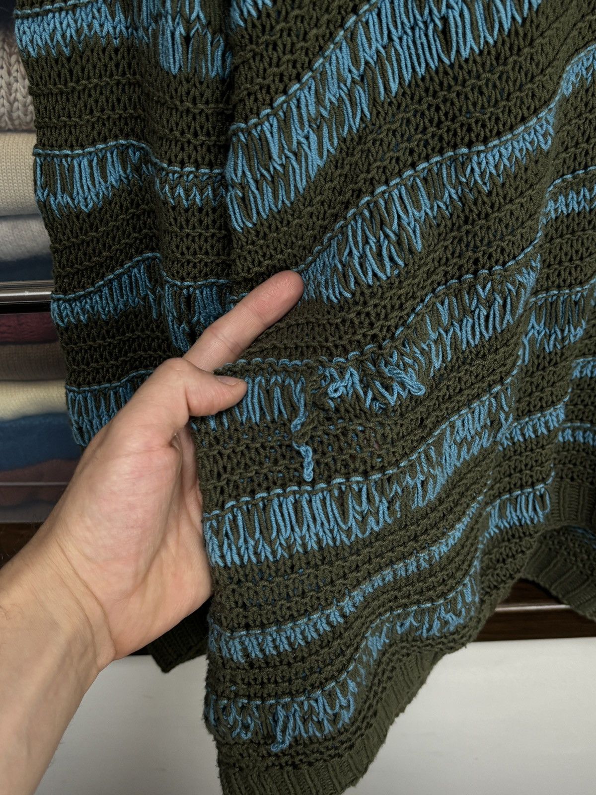 Acne Studios Acne Studios Distressed Crochet Mesh Knit Vintage Sweater Size US XS / EU 42 / 0 - 7 Thumbnail