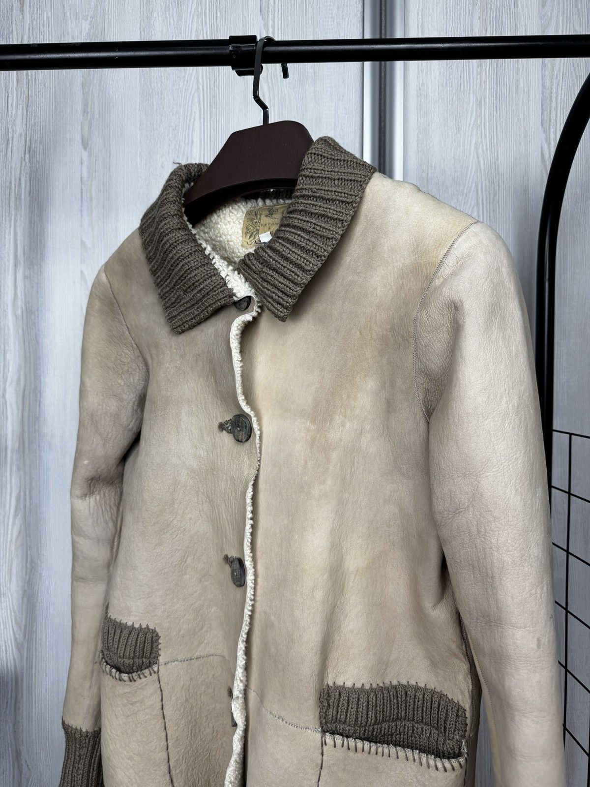 Other Nigel Preston & Knight beige distressed shearling jacket Size L / US 10 / IT 46 - 6 Thumbnail