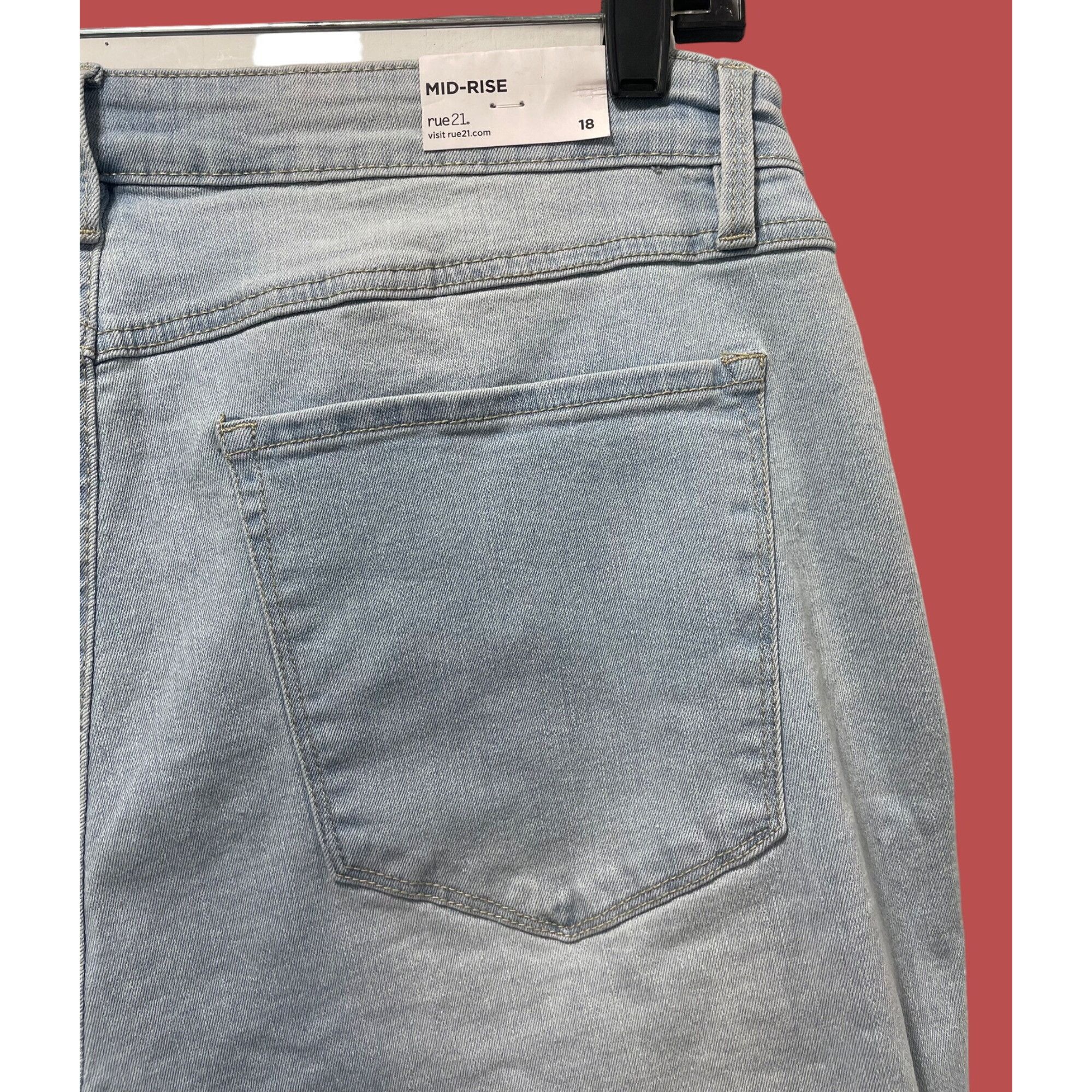 Other Rue + - Women's Ultimate Stretch Mid-Rise Jeans - Light Blue Size 40" / US 18 - 11 Thumbnail
