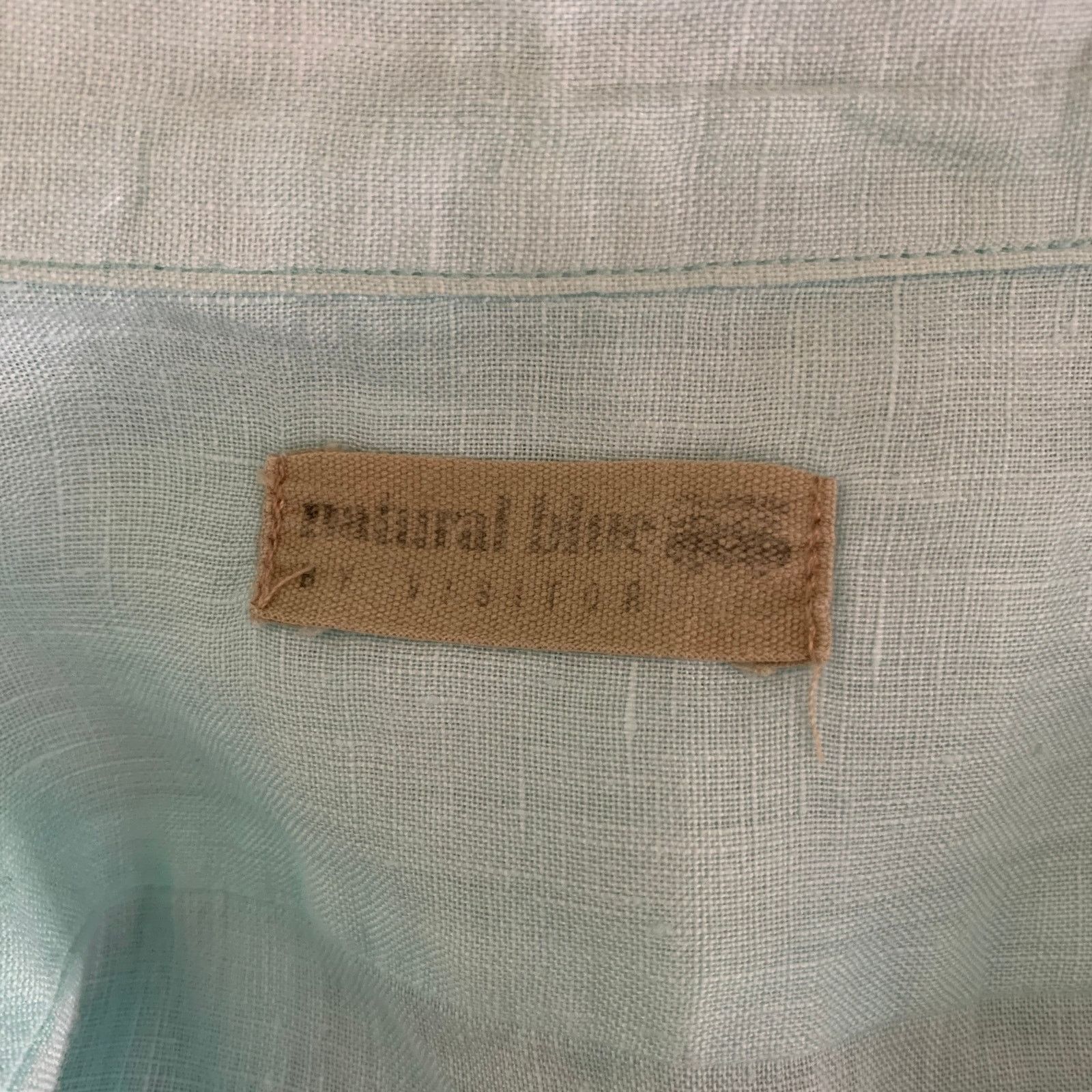 Other NATURAL BLUE L Blue Turqoise Heather Linen Long Sleeve Shirt Size US L / EU 52-54 / 3 - 4 Thumbnail