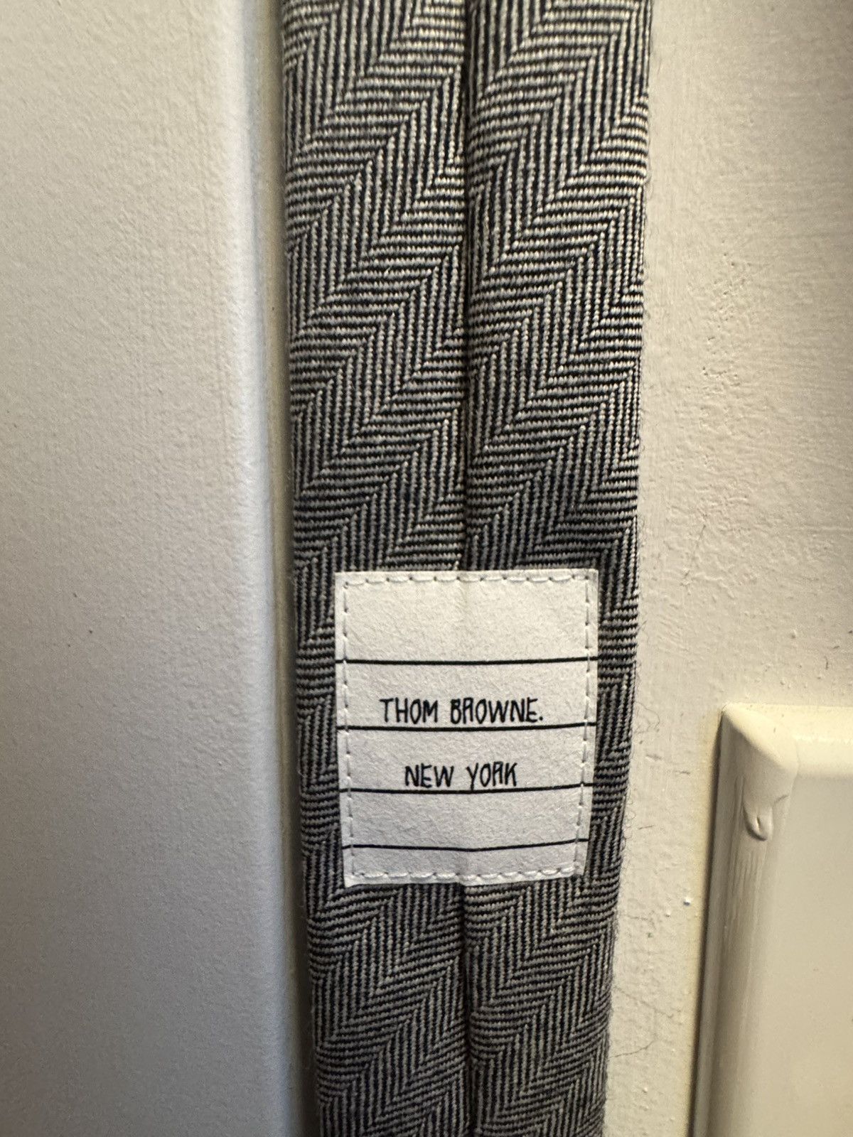 Thom Browne Thom Browne Black & White Herringbone Tie Size ONE SIZE - 3 Thumbnail
