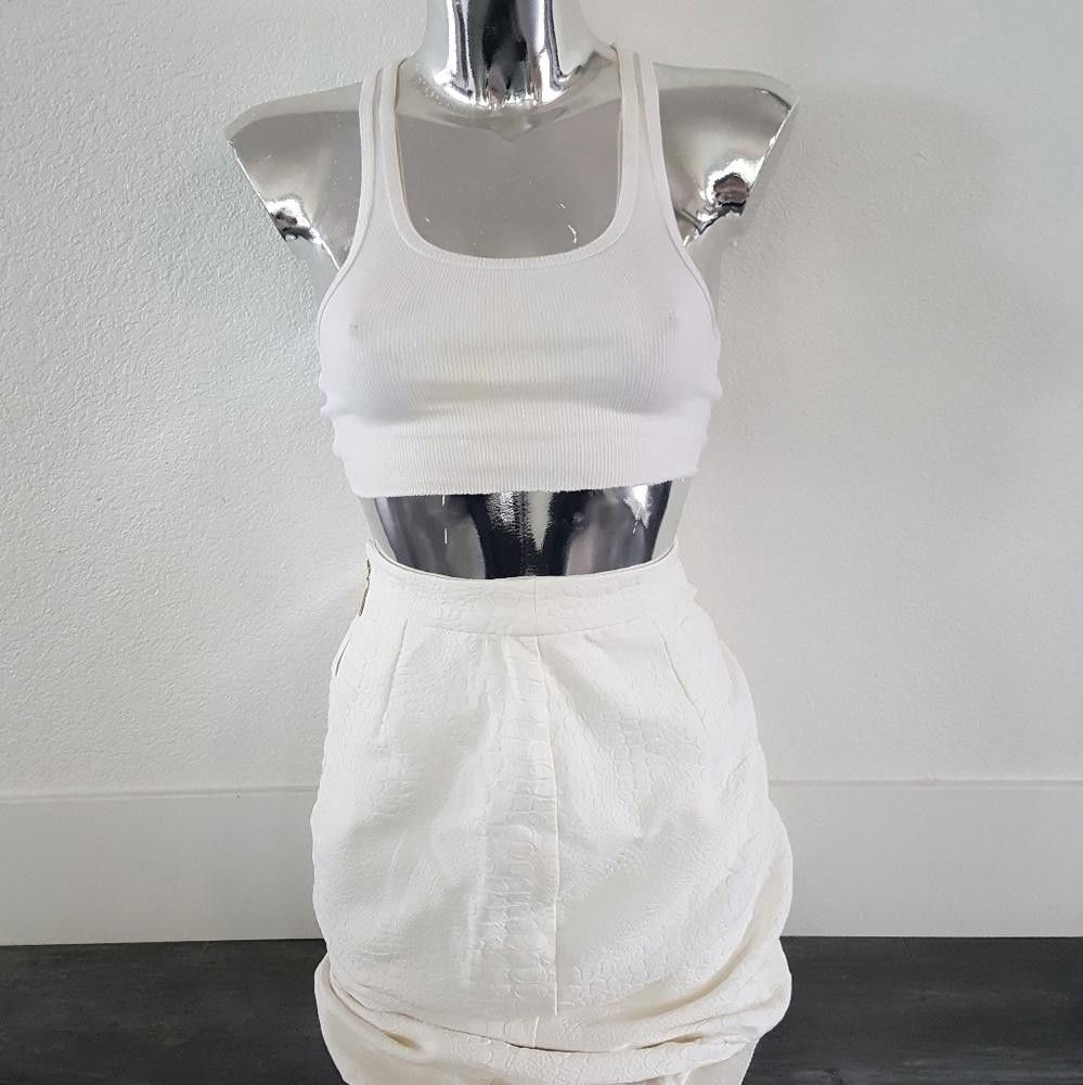 Jennifer Lopez White Alligator Detailed Lopez High Waisted Midi Size 26" / US 2 / IT 38 - 1 Thumbnail