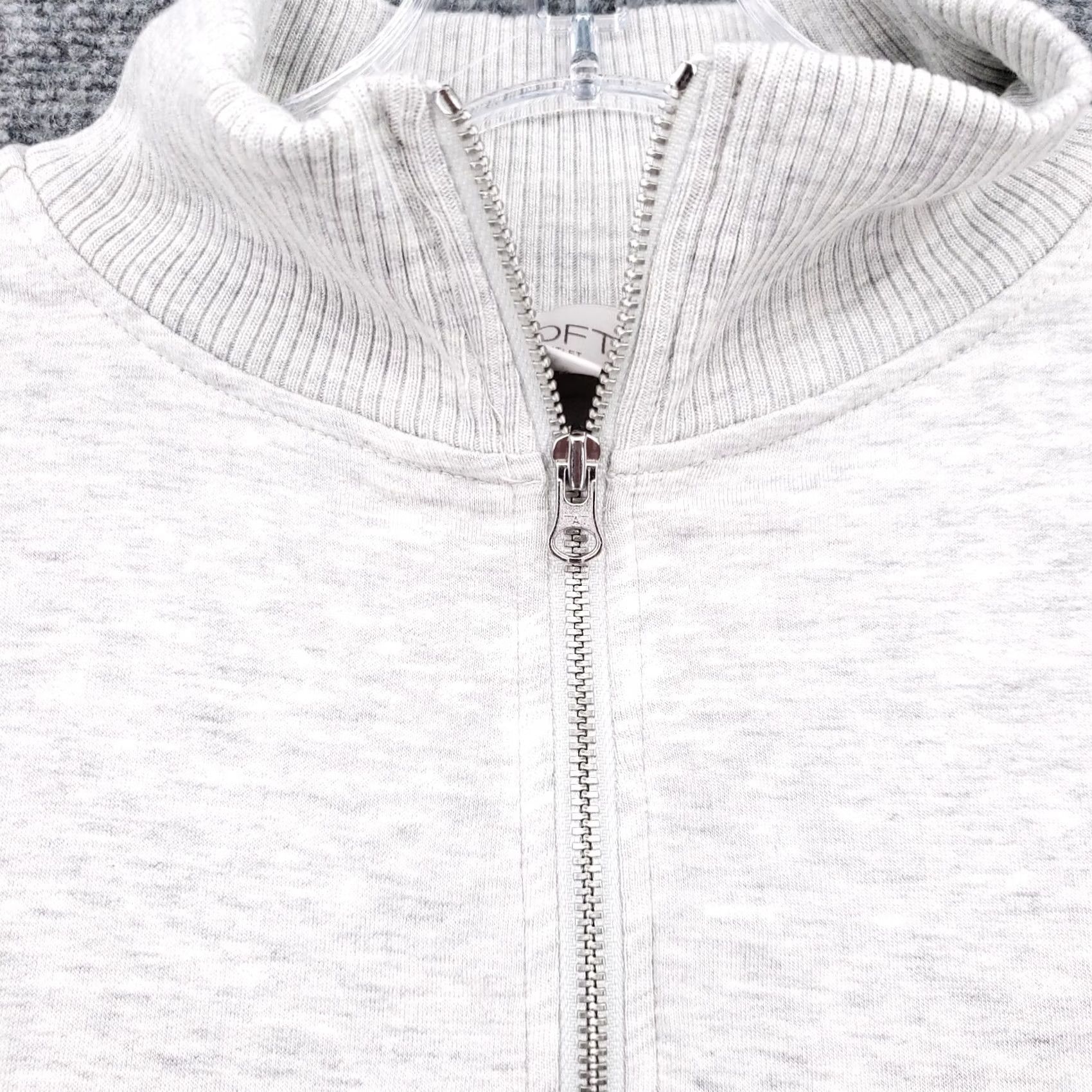 Loft LOFT Sweater Womens M Medium Black Colorblock Long Sleeve Mock Neck 3/4 Zip Size M / US 6-8 / IT 42-44 - 6 Thumbnail