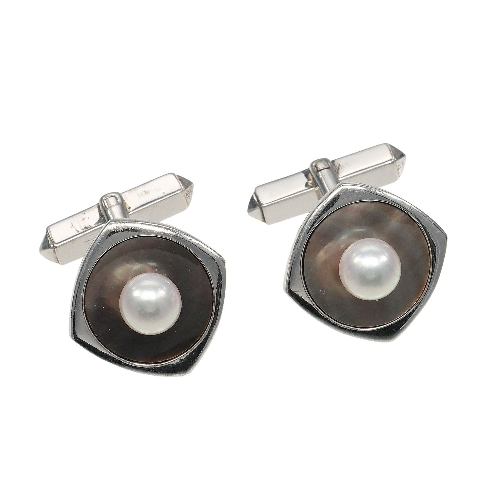 Mikimoto Mikimoto Mikimoto Silver Pearl Shell Cufflinks Metal Cufflinks DUTY FREE for USA Size ONE SIZE - 1 Thumbnail