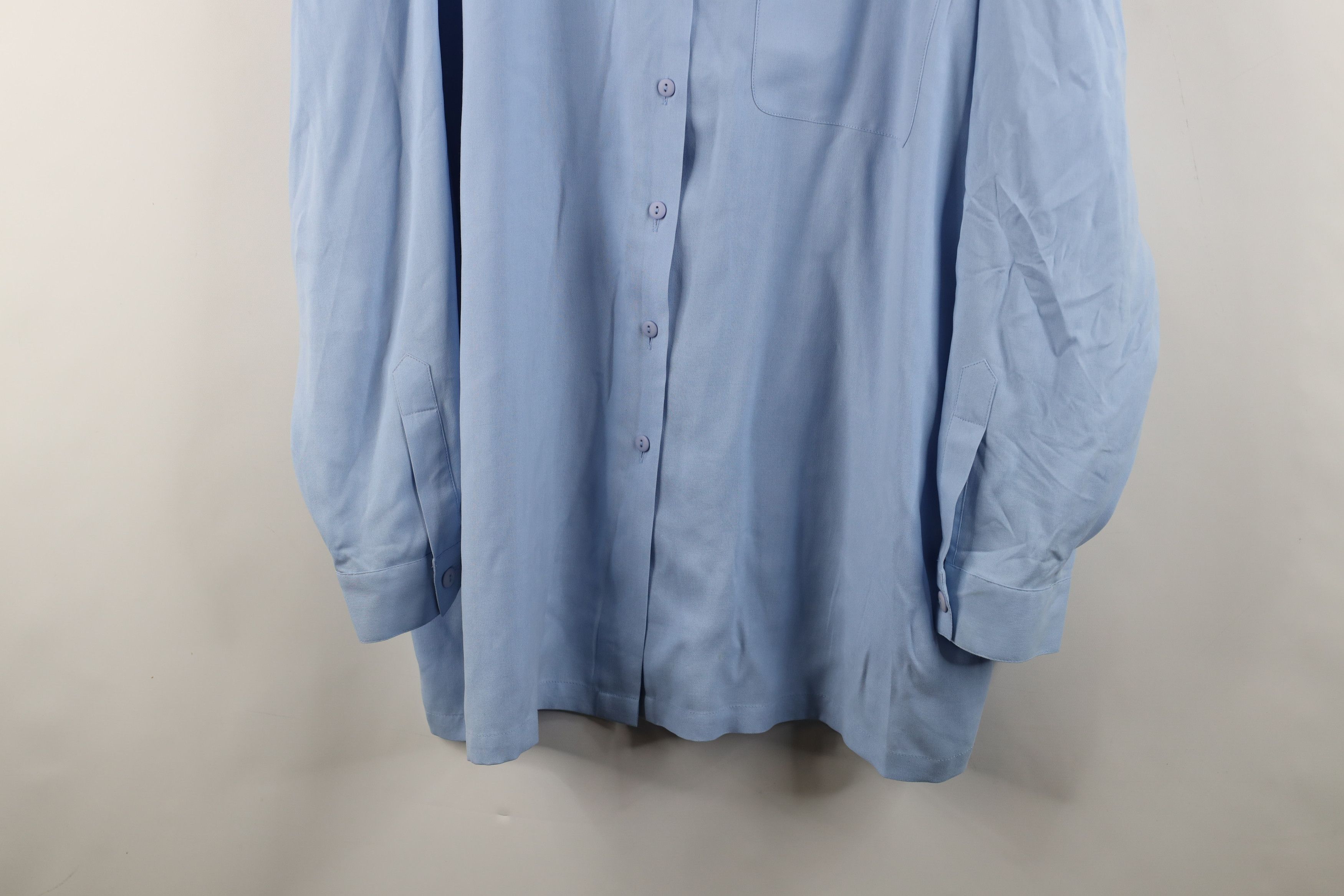 Vintage Vintage 90s Streetwear Collared Button Shirt Carolina Blue Size 3XL / US 20-22 - 3 Thumbnail