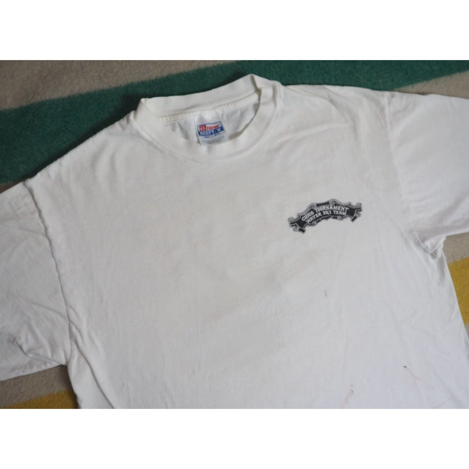 Hanes VTG 90s Hanes Chico CA Waterski Team Tournament 1996 USA White Tee T-Shirt L Mens Size US L / EU 52-54 / 3 - 6 Thumbnail