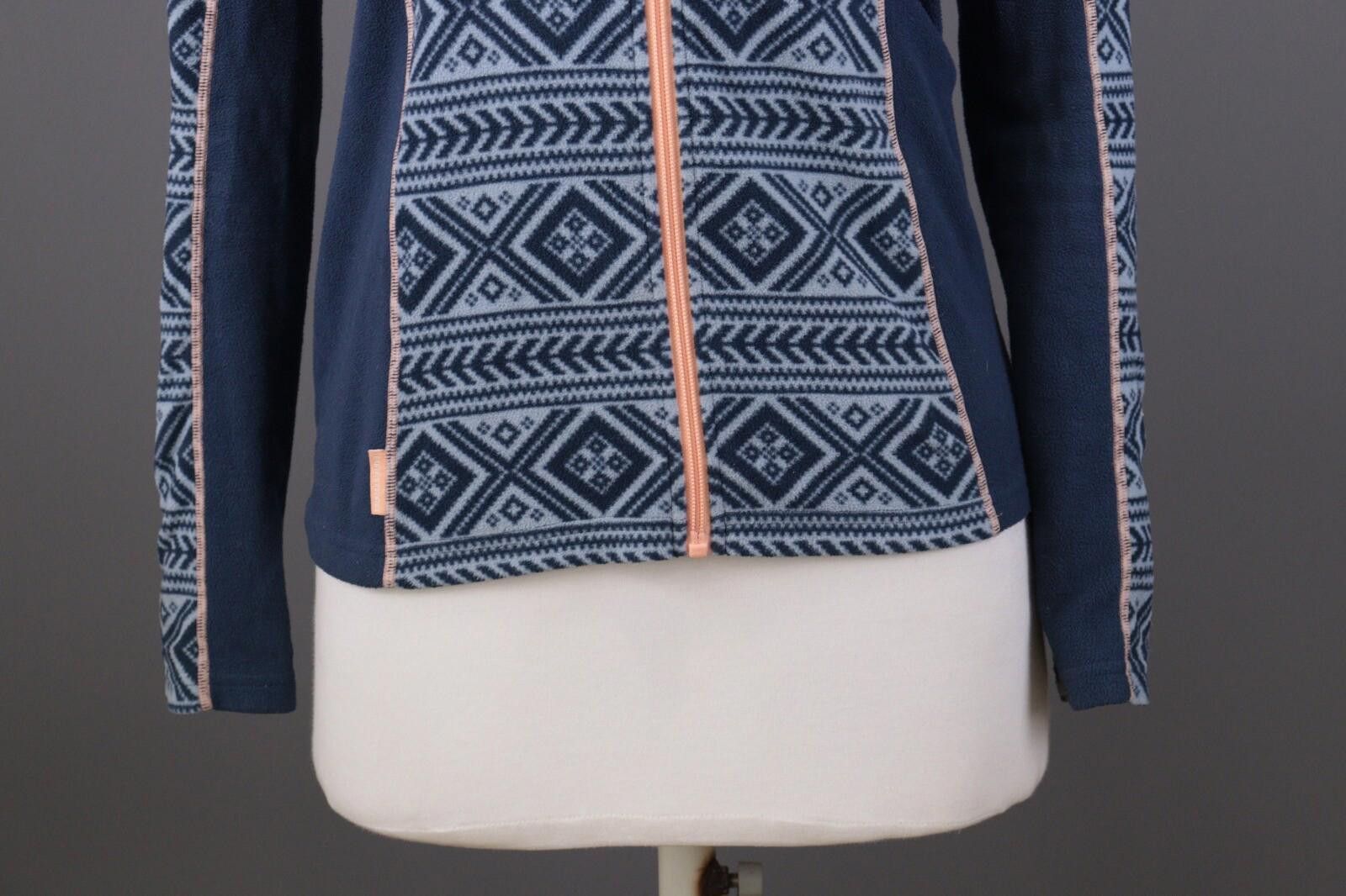 Designer Kari Traa Blue Fair Isle Full Zip Fleece Jacket Size S Size L / US 10 / IT 46 - 3 Thumbnail