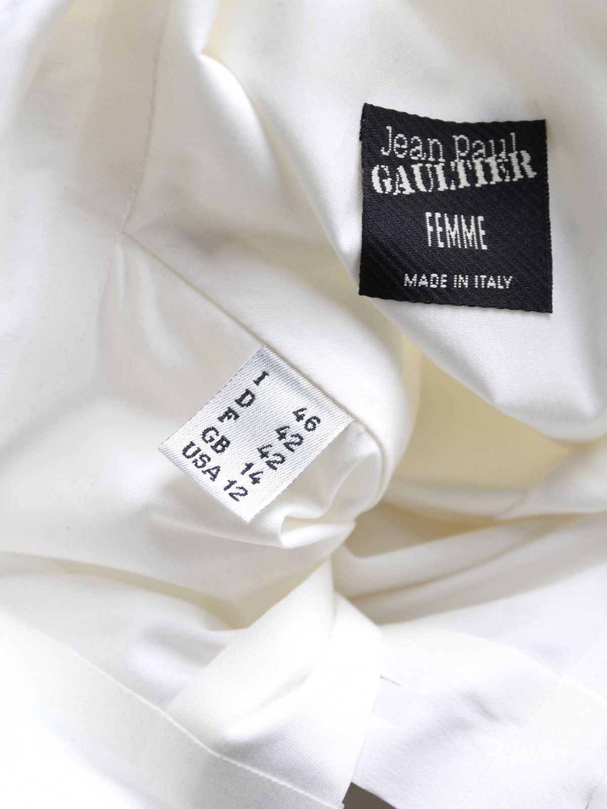 Jean Paul Gaultier NWT Jean Paul Gaultier Vintage 00s White Seamless Shirt Size L / US 10 / IT 46 - 9 Thumbnail