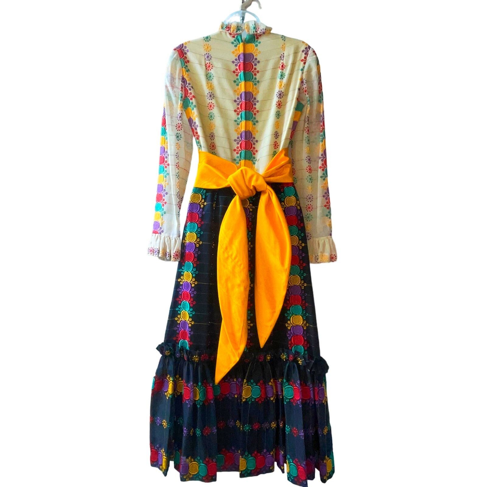 Vintage VINTAGE 70's FlowerPower Haight-Ashbury Boho Midi Dress Sz S Size S / US 4 / IT 40 - 3 Thumbnail